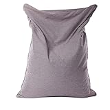 BotYcht Sitzsack Bezug(Ohne Füllung), Waschbar Premium Leinen-Stoff Sitzsackhüllen Sitzsäcke Stuhlbezug für Wohnzimmer Schlafzimmer Balkon,Warm Gray,110x140cm