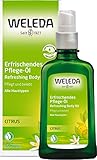 WELEDA Bio Citrus Körperöl - ätherisches Naturkosmetik Hautpflege Massageöl / Pflegeöl mit Zitronenöl & Mandeöl zur Pflege & zum Schutz vor trockener Haut erfrischendem Zitrone Duft (vegan / 100ml)