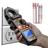 Stromzange,Strommessgerät - Multifunktion Multimeter mit Taschenlampe Hintergrundbeleuchtung 6000 Counts für Gleich- Wechselspannung Kapazität Widerstand Temperaturmessung