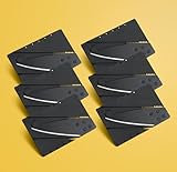 PRECORN 6er Set Kreditkarten-Messer Faltmesser Klappmesser Camping-Messer Outdoor Survival Mini Edelstahl Taschenmesser in Kreditkartenformat schwarz