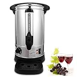 Jopassy Glühweinkocher, 8L Glühweinkocher mit Zapfhahn Thermostat,1500W Glühweintopf Edelstahl mit Wasserstandsanzeige,Glühweinkessel Einstellbare Temperatur von 30-110°C,Heißgetränkespender