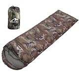 Winterschlafsack - Tarnschlafsack | Wasserdichter Camos-Schlafsack mit Kompressionssack, Outdoor-Schlafsack für Erwachsene, wetterfester Schlafsack für Rucksackreisen, Wandern