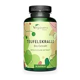 Bio Teufelskralle Kapseln Vegavero® | 1.665 mg pro Tagesdosis | Extrakt mit 2,7% Harpagosid | Afrikansiche Teufelskralle aus Südafrika | Deutsche Produktion | Ohne Zusatzstoffe | 90 Stück
