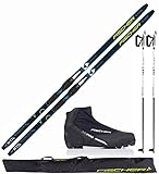 Fischer Langlaufski-Set Comfort Cruiser + Bindung + Schuhe + Stöcke + Skisack (M (174cm Länge - für 60-79kg Körpergewicht))