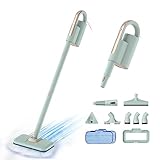 Newbealer Dampfreiniger 2-in-1 mit abnehmbarem Handdampfreiniger, 1200 W, 3 einstellbare Dampfstufen, Teppichgleiter, 7 Zubehörteile und 2 Mikrofasertücher, für Boden und Teppich