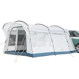 Skandika Busvorzelt Vejers 2 Protect | Freistehend mit Schlafkabine für 2 Personen, Stehhöhe 2,1 m, 10 m² Wohnbereich, 2 Eingänge, Folienfenster, Moskitonetz, 3000 mm Wassersäule