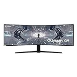 Samsung Odyssey G9 Curved Gaming Monitor C49G94TSSP, 49 Zoll, VA-Panel, QLED, DQHD-Auflösung, AMD FreeSync Premium Pro, G-Sync kompatibel, Reaktionszeit 1 ms, Krümmung 1000R, Bildwiederholrate 240 Hz