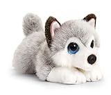 tachi Stofftier Hund 25 cm, Plüschtier Husky grau weiß, Liegender Kuscheltier Welpe weich