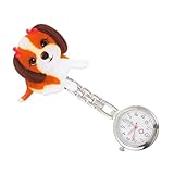IMIKEYA Niedliche Doctor Pocket Watch mit Sicherem Clip Robuste Edelstahl Schwesternuhr für Prüfung und Pflege Praktische Kleine Hund Brustuhr für Krankenschwestern und Ärzte