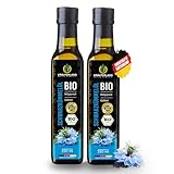 Kräuterland Bio Schwarzkümmelöl 2x250ml (500ml), gefiltert, naturrein ohne Zusatzstoffe, hoher Thymochinon, kaltgepresst, vegan, mild, mühlenfrisch direkt aus unsrer hessischen Ölmühle