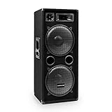 auna Pro PW MKII PA Lautsprecher - 3-Wege-Bauweise PA Boxen, Passive Lautsprecher mit Piezo-Hochtöner, Subwoofer, schwarz, Belastbarkeit: 500 Watt RMS / 1.000 Watt max.