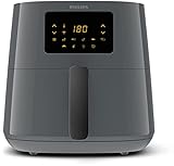 Philips Airfryer Essential XL Digital HD9280/60, Ölfreies Frittier, 1,2 kg, Rapid Air Technology, 7 Presets, Grau