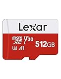 Lexar Micro SD Karte 512GB, Speicherkarte Micro SD mit Adapter, Bis zu 100 MB/s Lesegeschwindigkeit, UHS-I, U3, A1, V30, C10, 4K UHD microsdxc SD Karte für Kamera, Smartphone