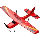 VEVOR RC-Flugzeug, 2,4 GHz 2-Kanal-Fernsteuerungsflugzeug mit 6-Achsen-Gyrostabilisator, flugbereites Flugzeugspielzeug mit 2 Batterien, RC-Segelflugzeug für Kinder, Anfänger, Rot