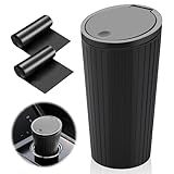 yongyongbuy Mini Auto-Mülleimer mit Klappdeckel, 85 × 85 × 163 mm + 2 Rollen Beutel