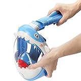 RiToEasysports Vollgezwedel -Schnorchelmaske, Schnorcheln Set Atemsystem Faltbare 180 -Grad -Panoramablick -Schnorchelmaske für (Blue)