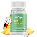 Vitabay Bromelain hochdosiert 500mg - 100 Vegane Kapseln - Bromelain Kapseln aus Ananas Extrakt - Magensaftresistent - Bromelain Ananas Enzym - Laborgeprüft & aus hochwertigen Rohstoffen