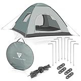 STAHLWERK Campingzelt Z-200 ST 200 x 200 cm selbstaufbauendes Pop-Up-Zelt | Wurfzelt | Igluzelt | Faltzelt | Kuppelzelt | Trekkingzelt | Zelt für 2-3 Personen inklusive Transporttasche