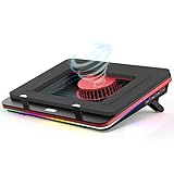 IETS GT500 Stark Turbo-Fan (5000 U/min) RGB-Laptop-Kühlpad mit stufenloser Geschwindigkeit, Dichtungsschaum für schnell abkühlende Gaming-Laptop, 13-17,3 Zoll Laptop-Kühler mit 3-Port-USB-Hub