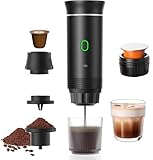 Jenmayt Tragbare Espressomaschine 15 Bar – USB-Wiederaufladbare Kaffeemaschine Kompatibel mit Nespresso Kapseln & Gemahlenem Kaffee, Schnelles Aufheizen für Camping, Reisen, Büro