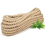 Abio Juteseil 6mm 5m Tau Seil 100% Natur Hanfseil Kordel Jutekordel Deko Dekoration Makramee Garn für Garten Jute Tauwerk Handlaufseil Schiffstau Schnur Paketschnur (6mm, 5 Meter)