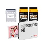 KODAK Mini 3 Retro 4Pass Tragbarer Fotodrucker (7,6 x 7,6 cm) – Paket mit 60 Blatt, weiß