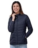 Outdoor Ventures Damen Steppjacke Leichte Warme Packbare Übergangsjacke Puffer Jacke für Frauen Gefüttert Weiche Steppmantel Quilted Coat für Freizeit Wandern Reisen Outdoor Dunkelblau L