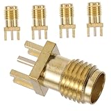 iplusmile 5 Stück Teiliges Sma Pcb Edge Mount Solder Adapter aus Robustem Gerader Koaxialstecker mit Stabilem Sicherem für Funktechnik und Antennenkabelinstallation