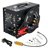 TUXING 4500Psi Pcp Luftkompressor,Eingebauter Konverter/Wasser-Öl-Filter,Auto Stop,Öl/Wasser frei,Einzigartiges Vertikales+Draht Spulen Design,Angetrieben von 12V oder 220V für Paintball/Scuba Tank