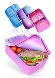 Deine Schulhelden Lunchbox - Silikon Brotdose - Bruchfest und Auslaufsichere Batik Bento Box, BPA frei, Spülmaschinen und Mikrowellen geeignet - Kapazität 1200 ml (rosa)