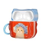 kwmobile In-Ear Kopfhörer Case für Apple Airpods 4 Hülle mit Karabiner - Headphones Case - Earphones Cover Etui - Katze mit Fischhut