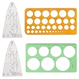 TPTGIAR 2 Stück Parabelschablone Mathe, 2 Kreisschablone, Multifunktionales Schablone Circle, Wiederverwendbares Schablonen Geometrie Set aus Kunststoff, für Lehrer Studenten und Grafikdesigner