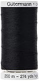 Gütermann Schwarzes, 250 m langes Polyestergarn zum Nähen, Polyester, 5.5x2.5x2.5 cm