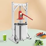 12L Hydraulik Fruchtpresse, 3T Druck Weinpresse Manuell Obstweinpresse Gemüsepresse Beerenpresse Saftpresse Multifunktions-Edelstahl-Entsafter mit Filtern-Weinpresse für das Pressen von Honig Gemüse