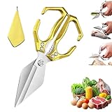 2026 Seattleget Multifunctional Heavy-Duty Kitchen Shears, 2025 New Seattleget Multifunctional Heavy-Duty Kitchen Shears, for Chicken (Gold)
