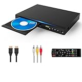 HD 1080P HD Blu-Ray DVD-Player für Fernseher mit HDMI/AV/Koaxialausgang, USB-Eingang, Multimedia-Disc-Wiedergabe, Wiedergabe aller DVDs und Region A 1 Blu-Rays für Zuhause