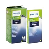 Reinigungs-/Pflege-Set von Philips/Saeco für Kaffee- und Espressomaschinen, 2x250ml Entkalker und 1x6 Reinigungstabletten
