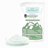 NATURHILFE Bentonit Pulver Bio 550 g - Laborgeprüftes Mineralerde Natriumbentonit - Vulkanmineralien für Gesunde Haut und Detox - 100% Reinheit