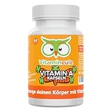 Vitamin A Kapseln - hochdosiert 10.000 IE (3.000 µg) - Produktion in Deutschland - bioaktiv & vegan - laborgeprüft - Retinylacetat (Retinol) - ohne Zusatzstoffe - für Haut & Sehkraft - Vitamineule®