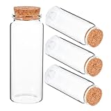Ciieeo 4 Stücke Dekorative Glasflaschen mit Korken Leere Aufbewahrungsbehälter für Diy Kunsthandwerk Hochzeitsgeschenke Partydisplays Transparent Langlebig