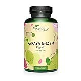 PAPAYA Enzym Vegavero® | HOCHDOSIERT: 1500 mg reines Papain pro Tagesdosis | Hohe Enzymaktivität: 100.000 units/g | Natürlich aus Papaya | 120 Kapseln | Vegan & Ohne Zusätze