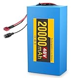 HTDRE 48 V E Bike Akku, 20 Ah, Lithium Ionen Akku mit BMS, kompatibel mit E Bikes, Rollern, Motorrädern und mehr, für 100 1000 W Motoren