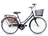 MADICKS Damen Hollandrad Cityrad Gr. 26 Vintage Retro Citybike mit Korb schwarz