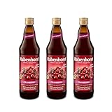 RABENHORST - Cranberry Muttersaft 3er Pack (3 x 700 ml) - 100 % purer Cranberry-Direktsaft aus erster Pressung aus sorgfältig ausgewählten, original nordamerikanischen Cranberrys von bester Qualität