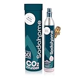 Sodahome CO2 Zylinder für 60L Sprudelwasser - Kompatibel mit allen Brita Yource Geräten - Kohlensäure Zylinder zum Einschrauben für Sprudelwasser - geprüft & abgefüllt in Deutschland