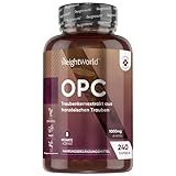 OPC Traubenkernextrakt - 240 Stücke - 1000mg Extrakt je Kapsel - 8 Monate Vorrat - 95% OPC - Aus französischen Weintrauben - WeightWorld
