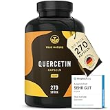 Quercetin - 270 Kapseln - 900mg Extrakt Tagesdosis - 4,5 Monate Vorrat - Veganer Premium Rohstoff: Japanischer Schnurbaum-Blütenextrakt - Alternative zu Resveratrol - Deutsche Produktion - TRUE NATURE