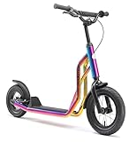 STAR SCOOTER Kinder Tret Roller ab 6-7 Jahre | 12/10 Zoll Mixed City Kick Scooter Luftreifen | Chrom