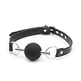Eysilk Ballknebel mit Silikonball und Strip Knebel - Leder String Ballknebel - 1 Stück