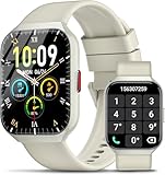 Smartwatch Herren Damen mit Telefonfunktion,1.96' HD Smart Watch mit Herzfrequenz SpO2 Schrittzähler Schlafmonitor,113+ Sportmodi Fitness Tracker, IP68 wasserdichte für Android iOS 2025 Neue Weiß